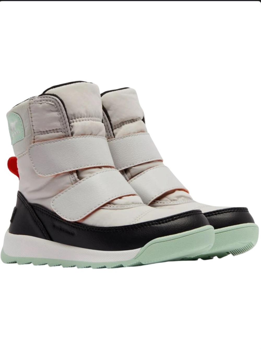 Sorel‎ toddler Whitney II Strap Snow Boots in White, Mint & Orange Size 11